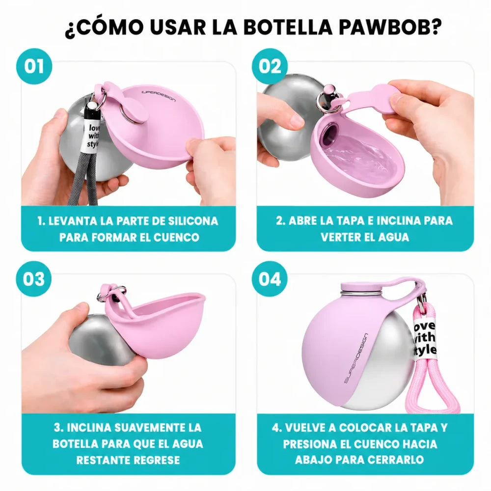 Botella de agua portátil para perros